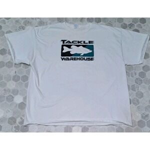 Mens Vintage Tshirt Tackle Warehouse double sided Fish Nature Size 2XL Logo Y2k